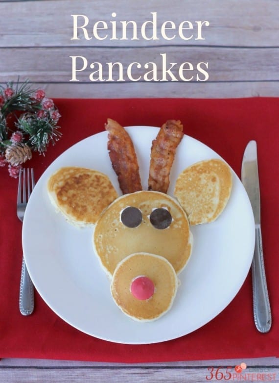 reindeer pancakes perfect for breakfast on Christmas morning