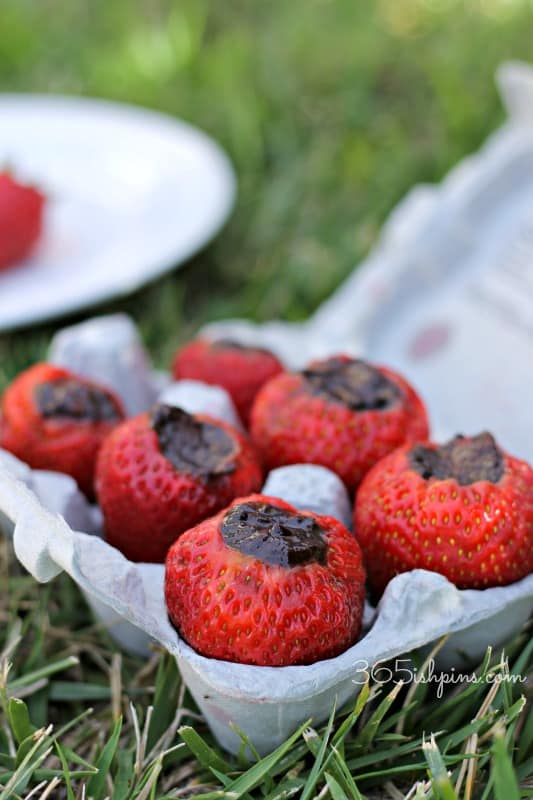 chocolate filled strawberries