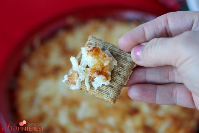 sweet onion dip and crackers