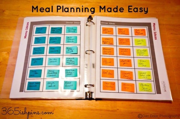 meal planning binder