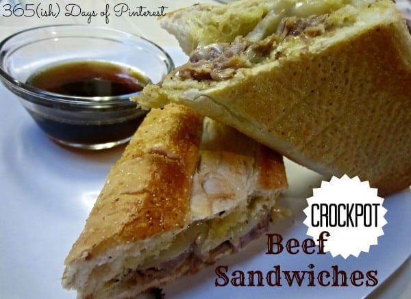 crockpot beef sandwiches served with dipping juice