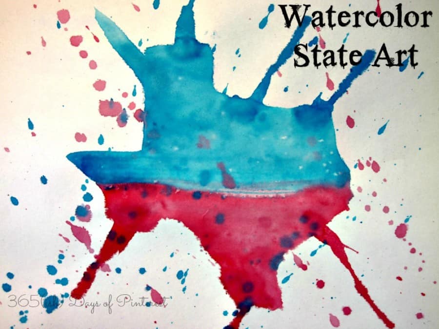 watercolor Texas state art