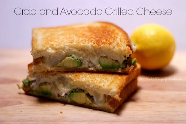 crab and avocado grilled cheese