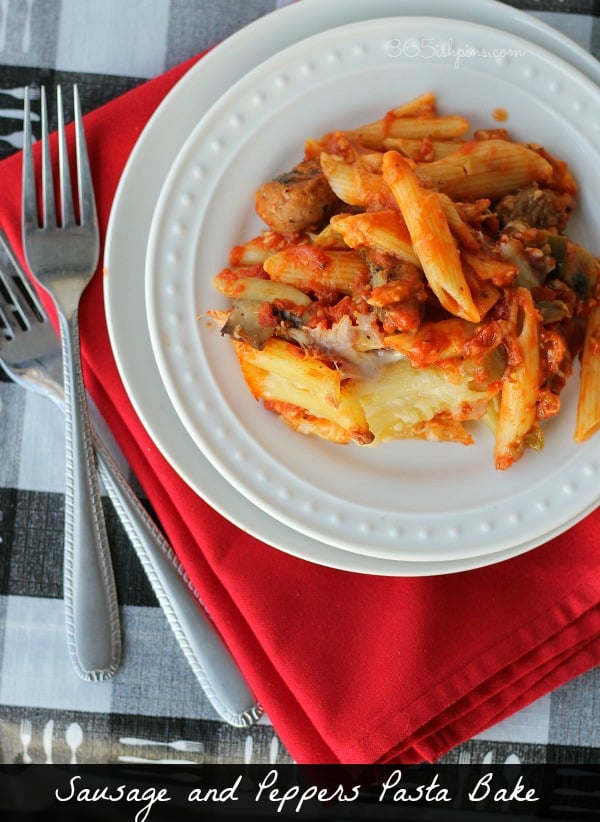 sausage and peppers pasta bake