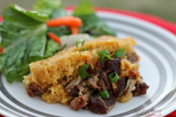 Make this whole meal in the crockpot-start to finish! Yes, even the tamale cornbread mixture. So easy and so good!