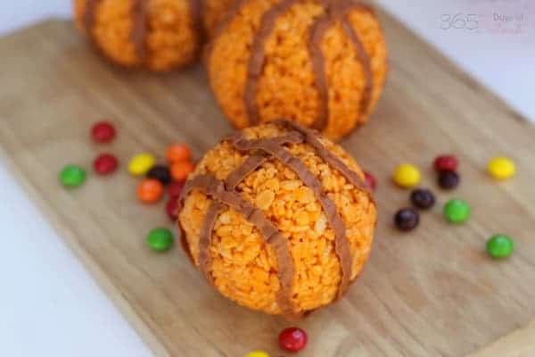 These Rice Krispie basketballs make a great treat for any tournament party or game day. Overtime bonus: they're stuffed with Skittles!
