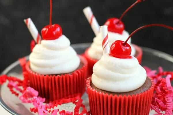 Cherry Coke cupcakes are a perfect treat for watching a basketball game. So easy to make and fun to eat!