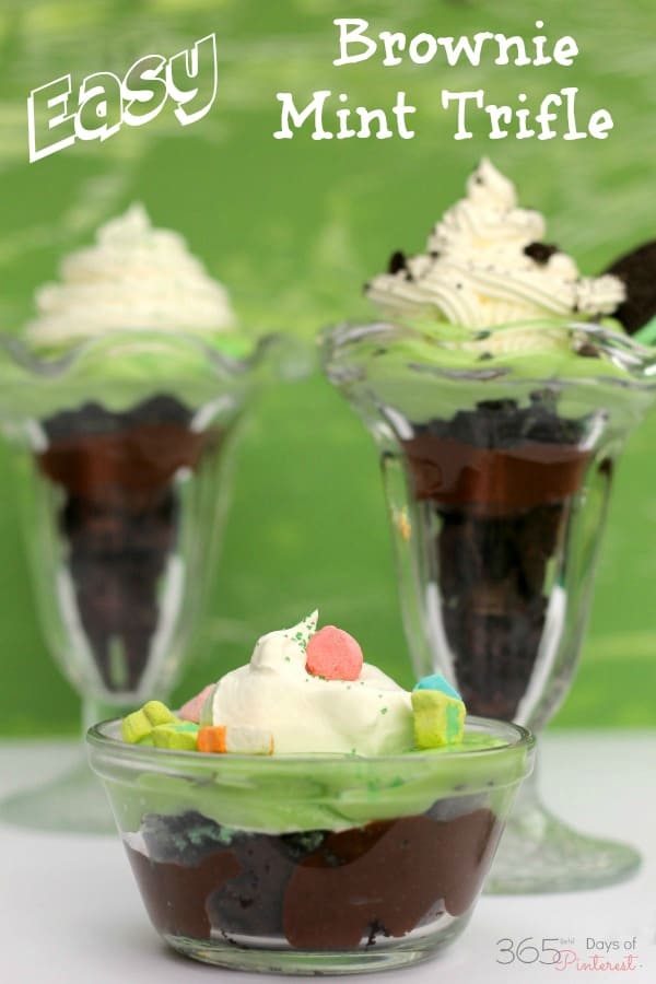 St. Patrick's Day dessert doesn't get easier than a simple brownie mint trifle!