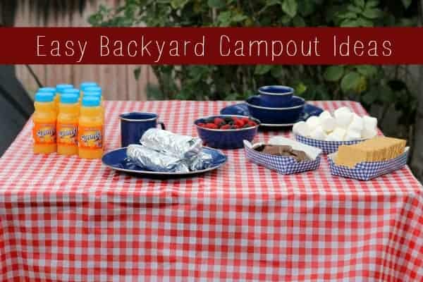 backyard camp out table labeled