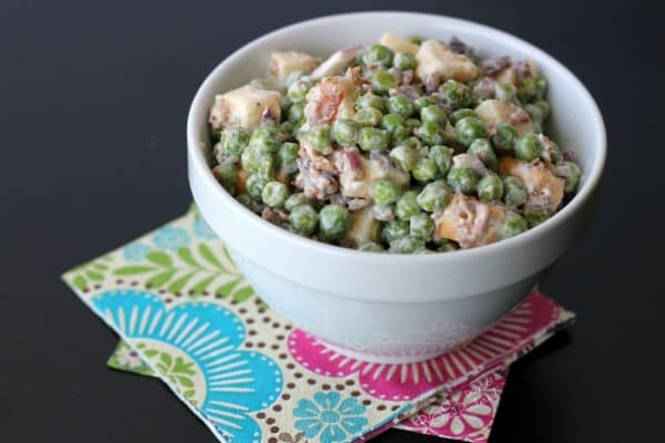 Sometimes, an old recipe is still a good one! This creamy pea salad is a staple of church potlucks. For good reason!