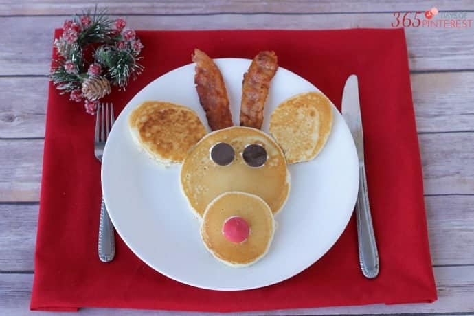 Christmas breakfast reindeer pancakes