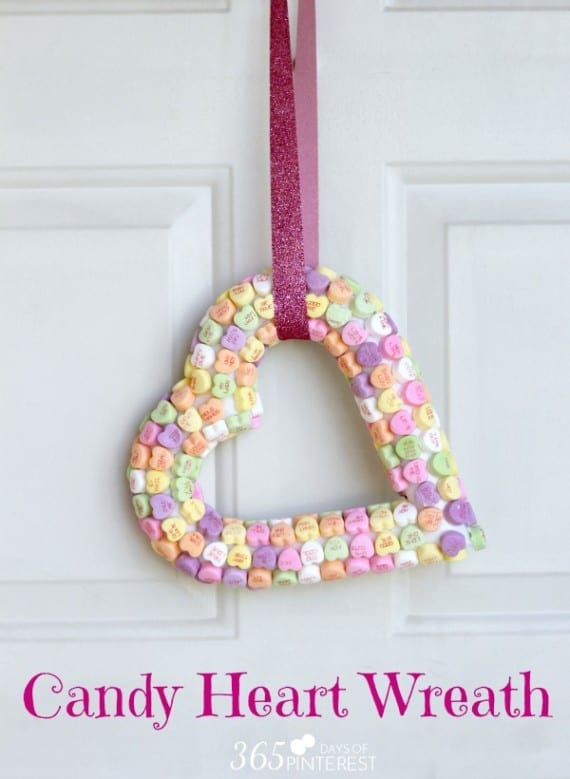 candy heart wreath