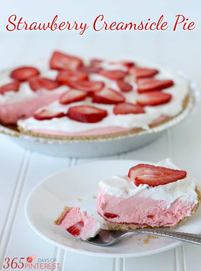 strawberry creamsicle pie labeled
