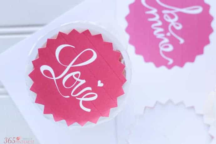 paper topper for a fruit cup says "Love"